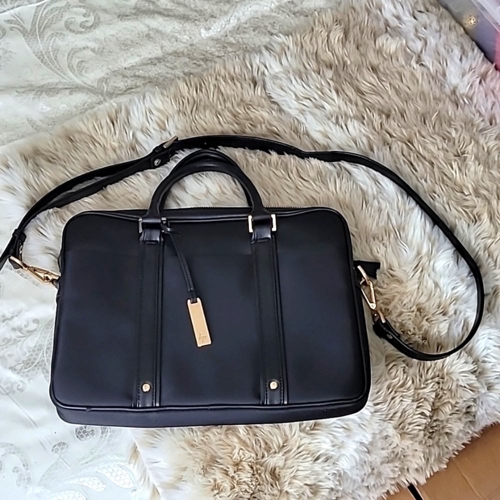HP Spectre black leather laptop bag